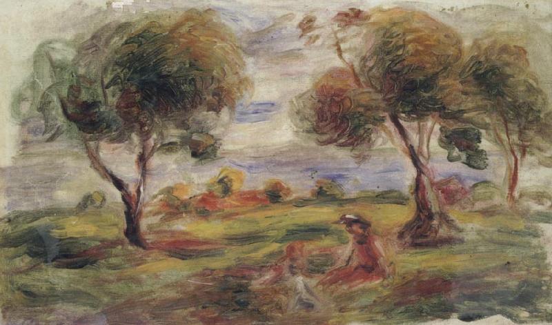 Pierre Renoir Landscape with Figures at Cagnes China oil painting art